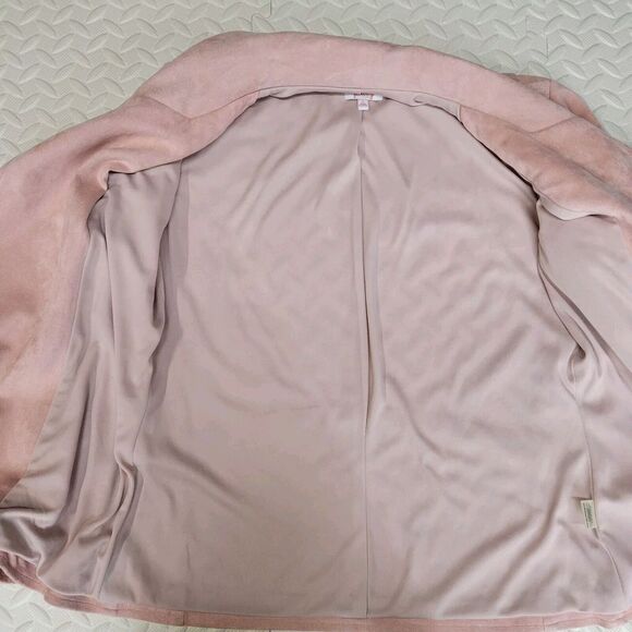 Pixley Faux Suede Motorcycle Jacket Womens Small Pink Twee Rock And Roll K Pop - Picture 6 of 12